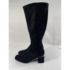 Jones New York Boots Womens Size 8.5 Black Durana Knee High Heel Zip Suede New
